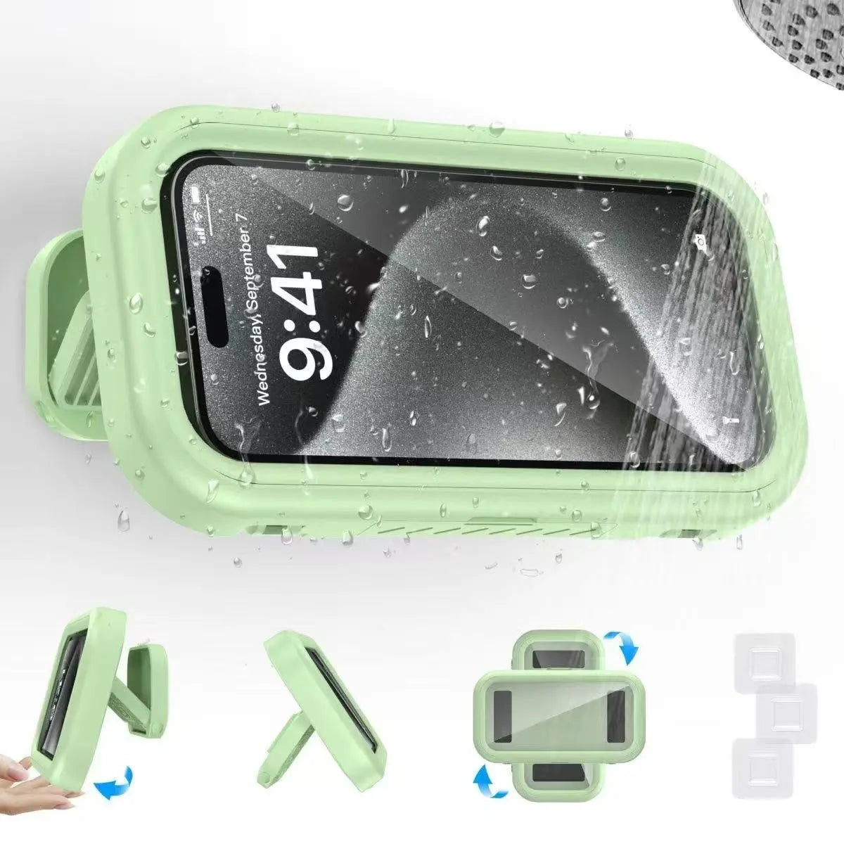Waterproof Shower Phone Holder – 480° Rotating, Extendable and Adjustable Shower Phone Holder, Waterproof and Anti-Fog Bathroom Wall-Mounted Holder, Suitable for 4–7-Inch Phones