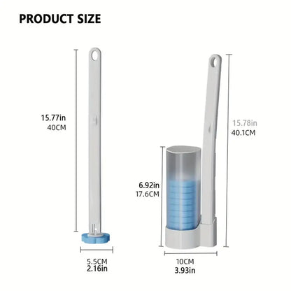 Disposable Toilet Brush Sponge Replacement Head Toilet Cleaning Brush Set No-Dead Decontamination Household Disposable Toilet Brush
