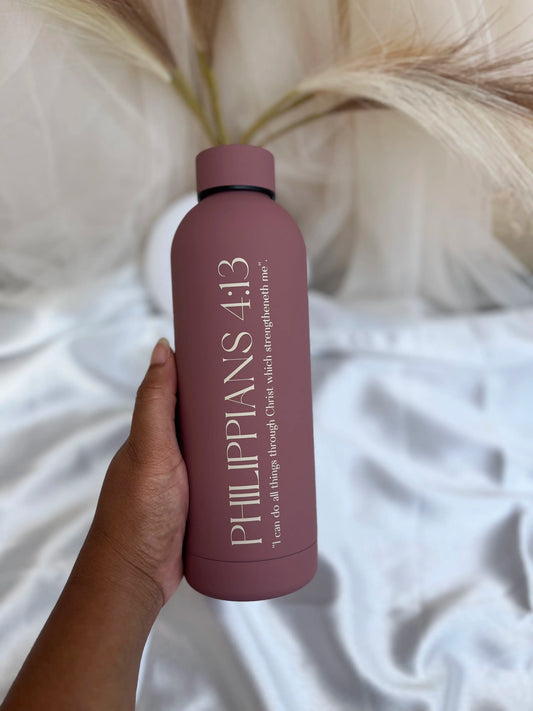 Philippians 4:13 Stainless Steel Water Bottle Drinkware Washable