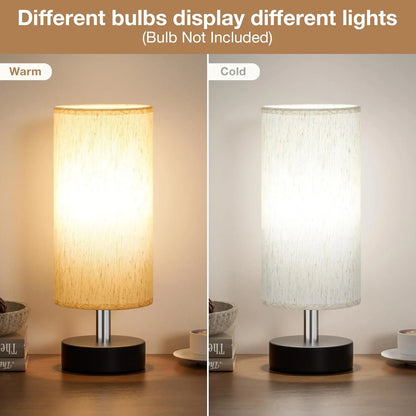 Small Table Lamp for Bedroom Set of 2 - Bedside Lamps for Night Stands, Minimalist Nightstand Light Lamp, Desk Lamps for Reading Room, Kids Room, Living Room, Office, Dorm