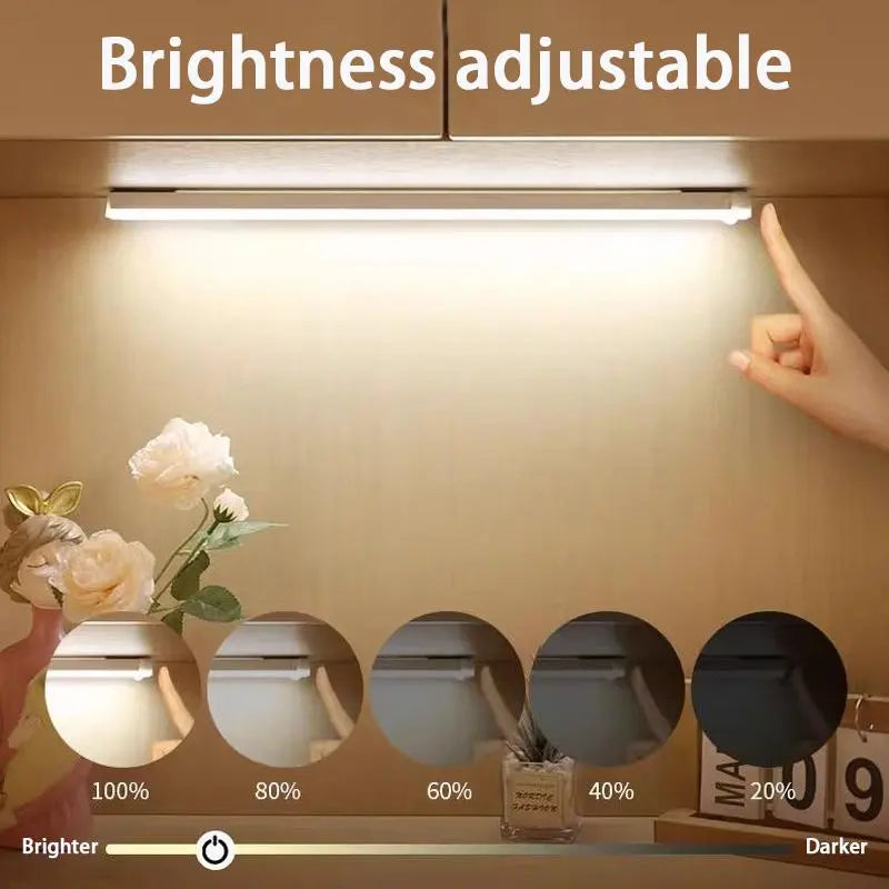 Usb-Rechargeable Wireless Cabinet Light, Smart LED Motion-Sensor Light, Magnetic Self-Adhesive Wardrobe Light, Shelf Lights, Cabinet Lighting, for Dresser, Room and Kitchen Table