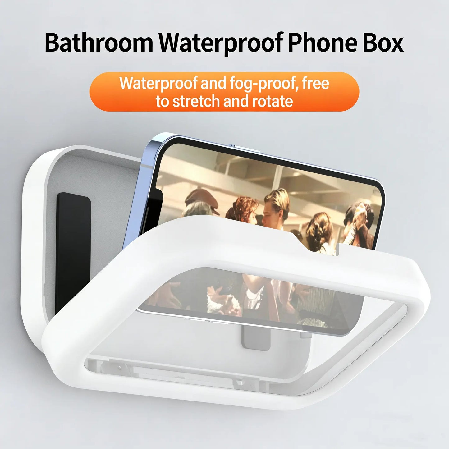 Waterproof Shower Phone Holder – 480° Rotating, Extendable and Adjustable Shower Phone Holder, Waterproof and Anti-Fog Bathroom Wall-Mounted Holder, Suitable for 4–7-Inch Phones