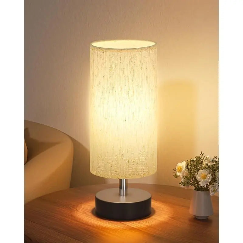 Small Table Lamp for Bedroom Set of 2 - Bedside Lamps for Night Stands, Minimalist Nightstand Light Lamp, Desk Lamps for Reading Room, Kids Room, Living Room, Office, Dorm