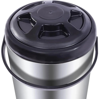 Drink Dispenser, 12L/ 3.17Gal Insulated Beverage Dispenser with Spigot for Hot Tea & Coffee, 304 Stainless Steel Hot &Cold Thermal Drink Dispenser, Portable Airpot Beverage Dispenser for Home Use