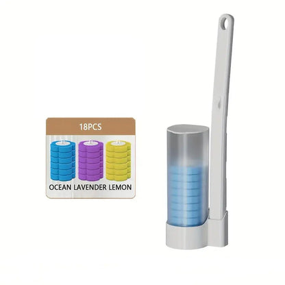 Disposable Toilet Brush Sponge Replacement Head Toilet Cleaning Brush Set No-Dead Decontamination Household Disposable Toilet Brush