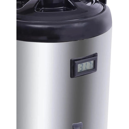 Drink Dispenser, 12L/ 3.17Gal Insulated Beverage Dispenser with Spigot for Hot Tea & Coffee, 304 Stainless Steel Hot &Cold Thermal Drink Dispenser, Portable Airpot Beverage Dispenser for Home Use